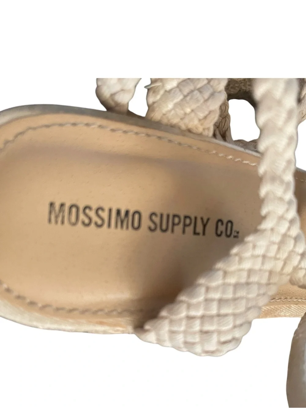 Mossimo beige woven platform Espadrille wedge sandals vacation Resortwear 8.5